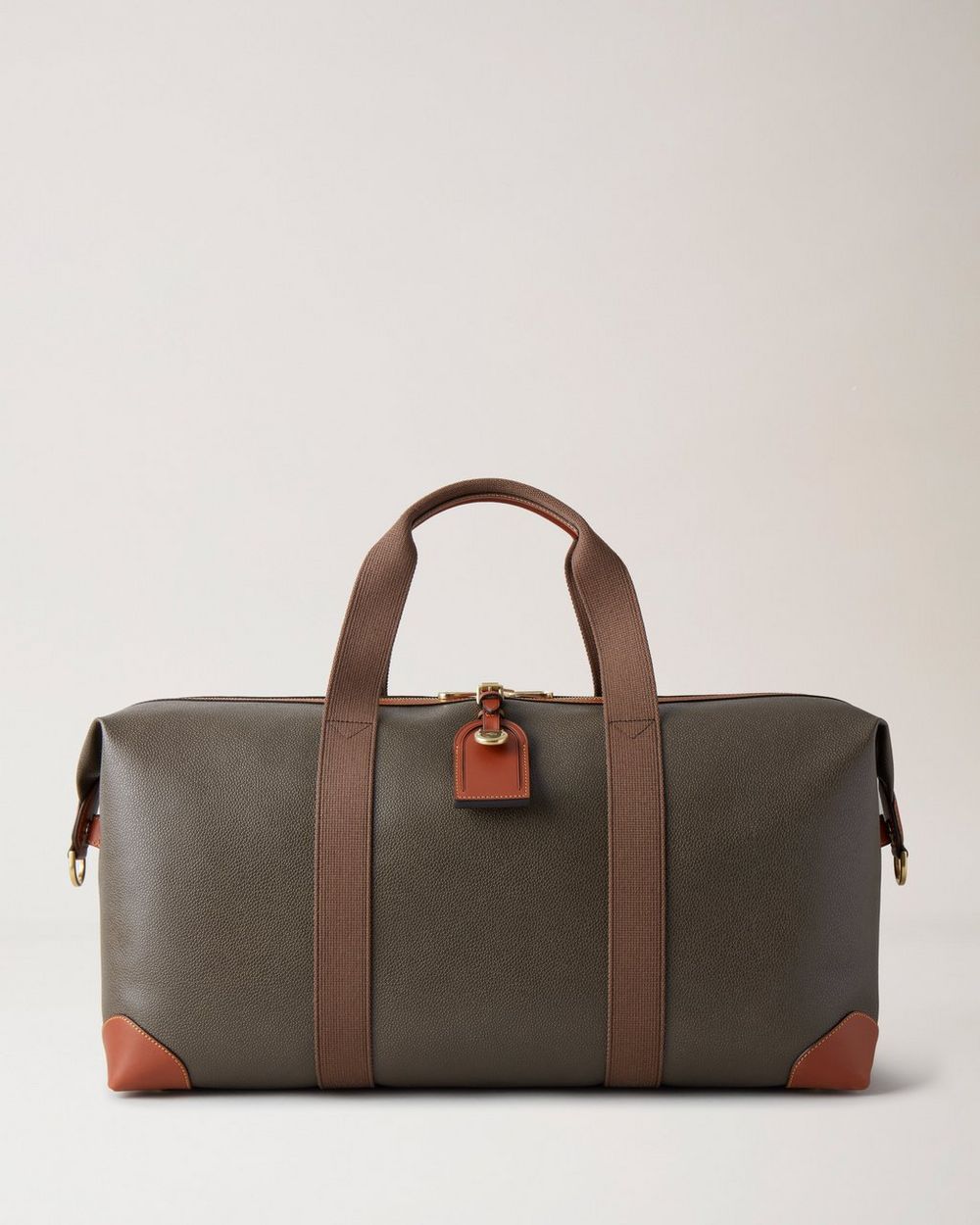 Mulberry | Heritage Medium Clipper - Mole & Cognac Printed BioVeg Scotchgrain & Flat Calf