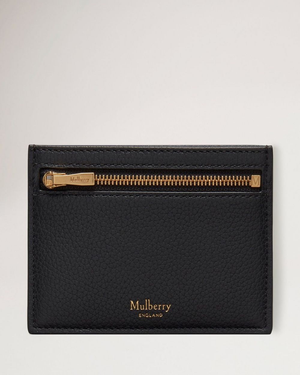 Mulberry | Zipped Credit Card Slip - Black Small Classic Grain