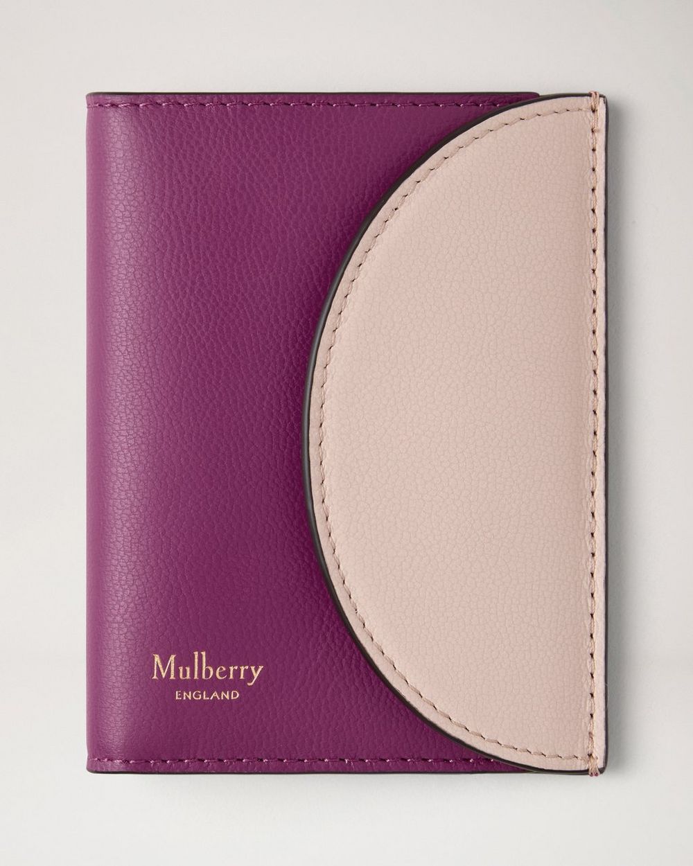 Mulberry | Compact Bifold Card Wallet - Blossom Pink & Orchid Bloom Micro Classic Grain