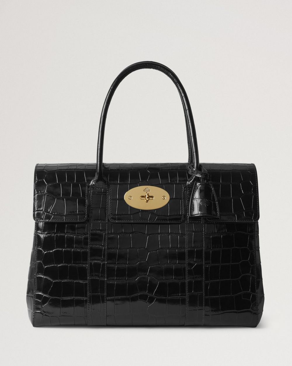 Mulberry | Bayswater - Black Shiny Small Croc
