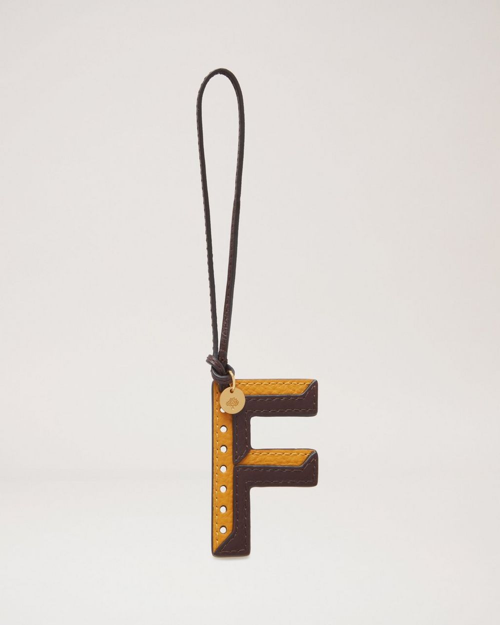 Mulberry | Bi-Colour Leather Keyring - F - Deep Amber Silky Calf