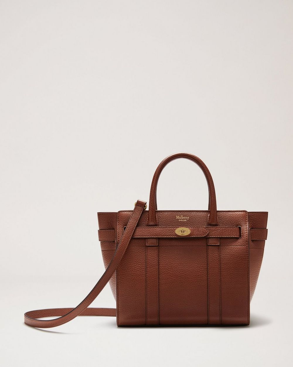 Mulberry | Mini Zipped Bayswater - Oak Small Classic Grain