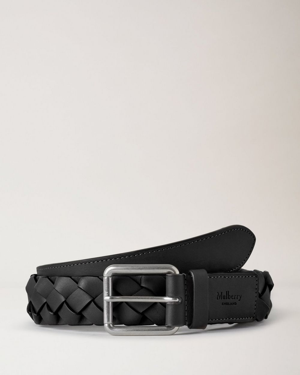Mulberry | Heritage Braided Belt - Black Silky Calf