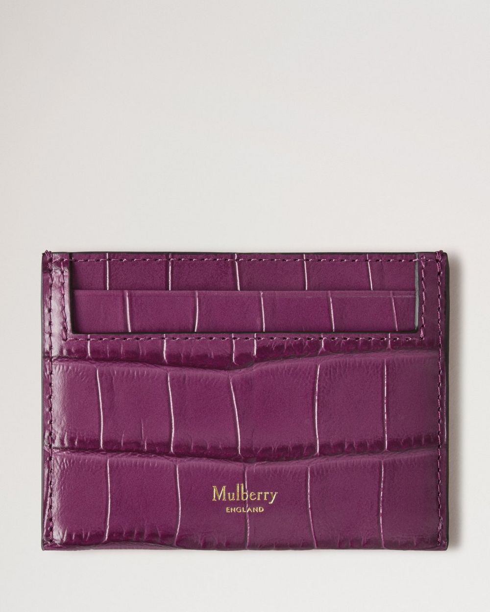 Mulberry | Credit Card Slip - Orchid Bloom Shiny Small Croc