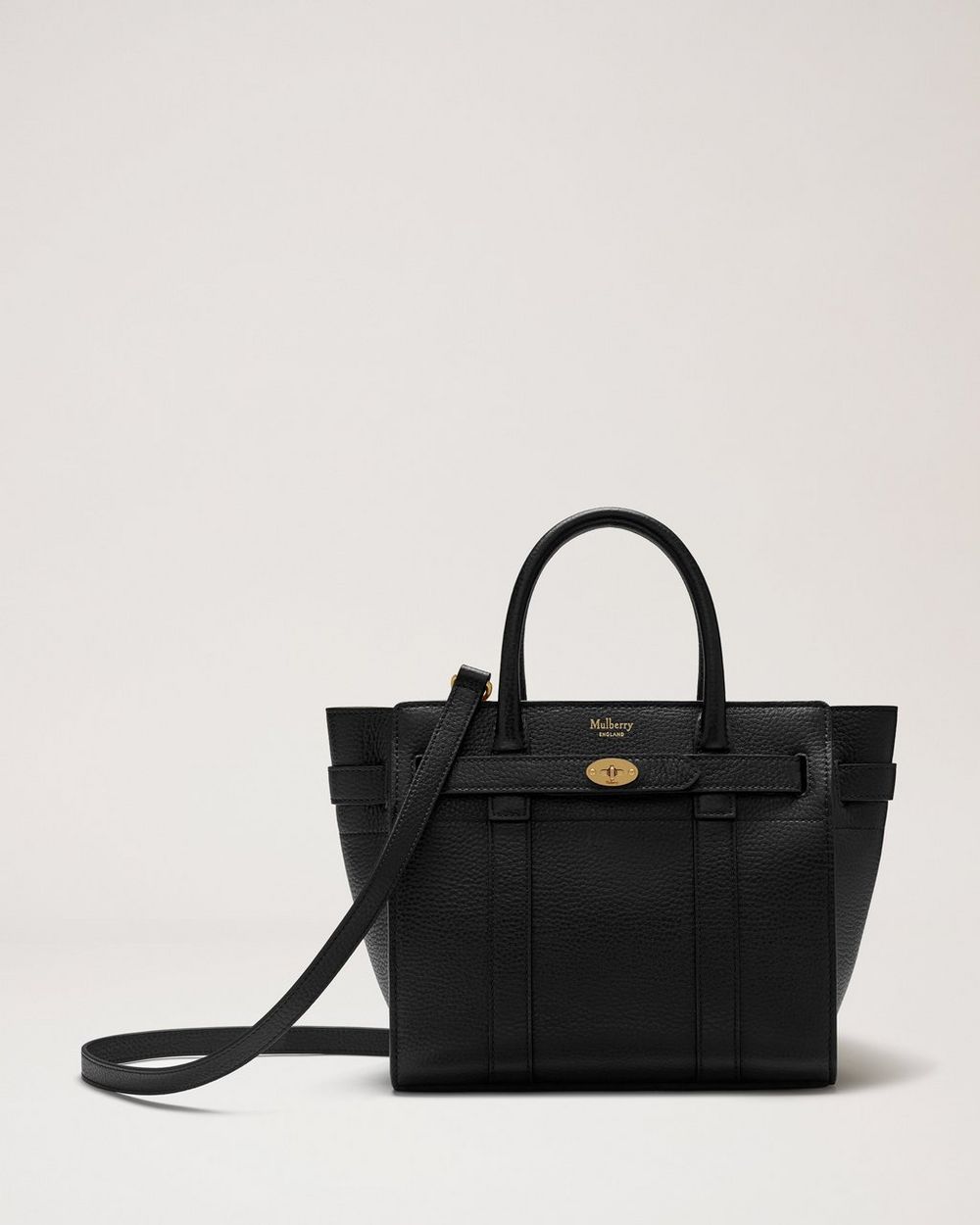 Mulberry | Mini Zipped Bayswater - Black Small Classic Grain