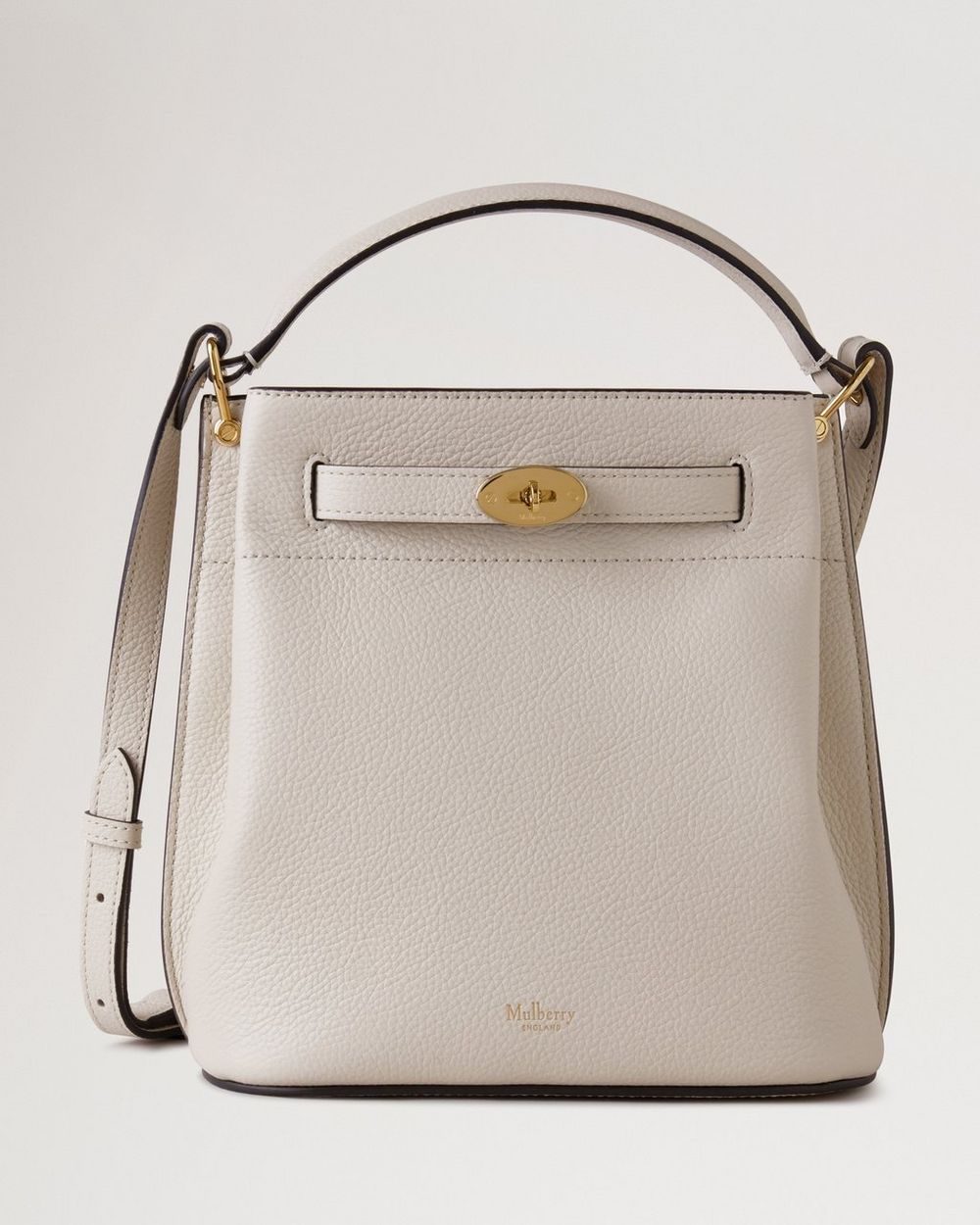 Mulberry | Islington Bucket - Chalk Small Classic Grain