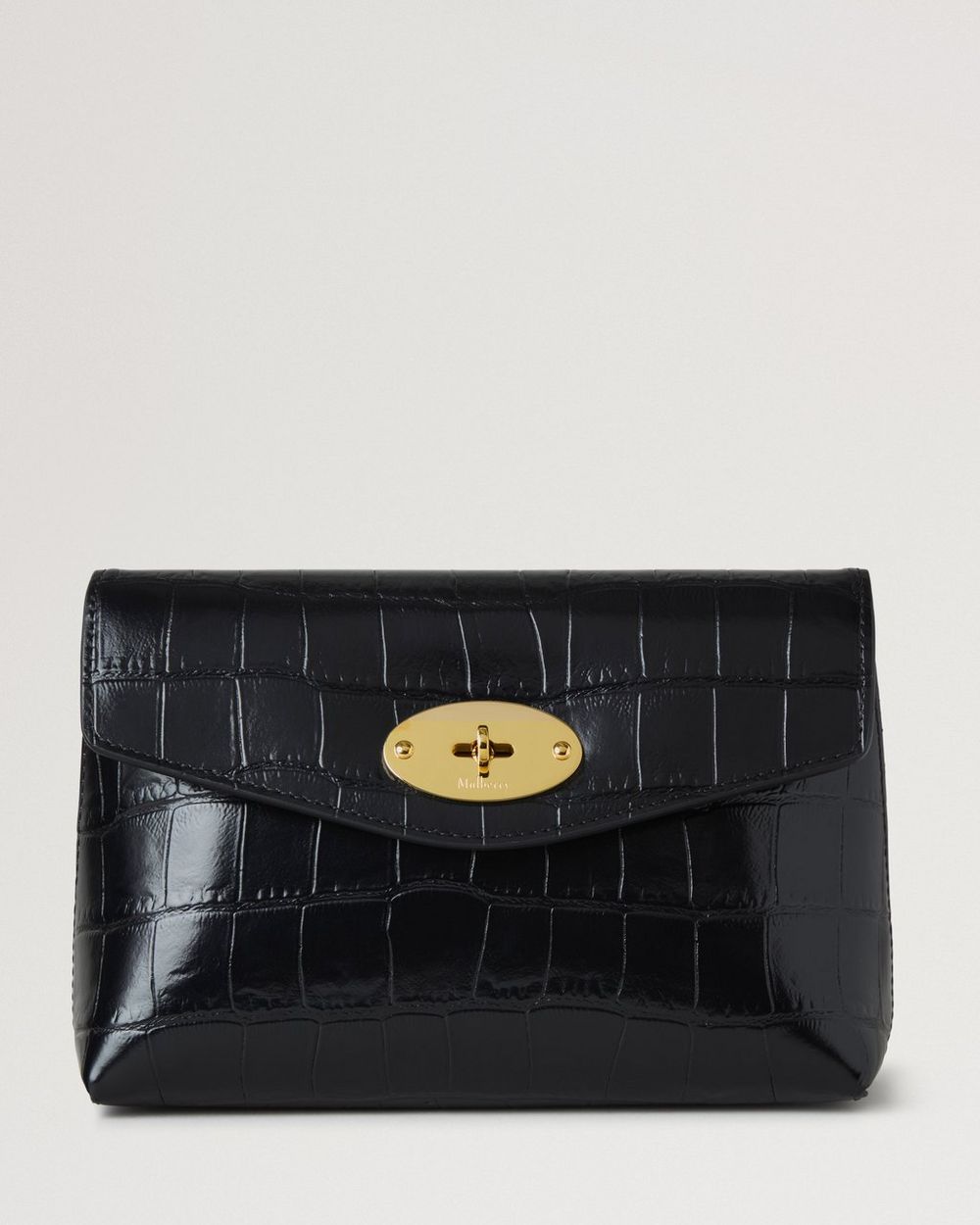 Mulberry | Darley Cosmetic Pouch - Black Shiny Small Croc