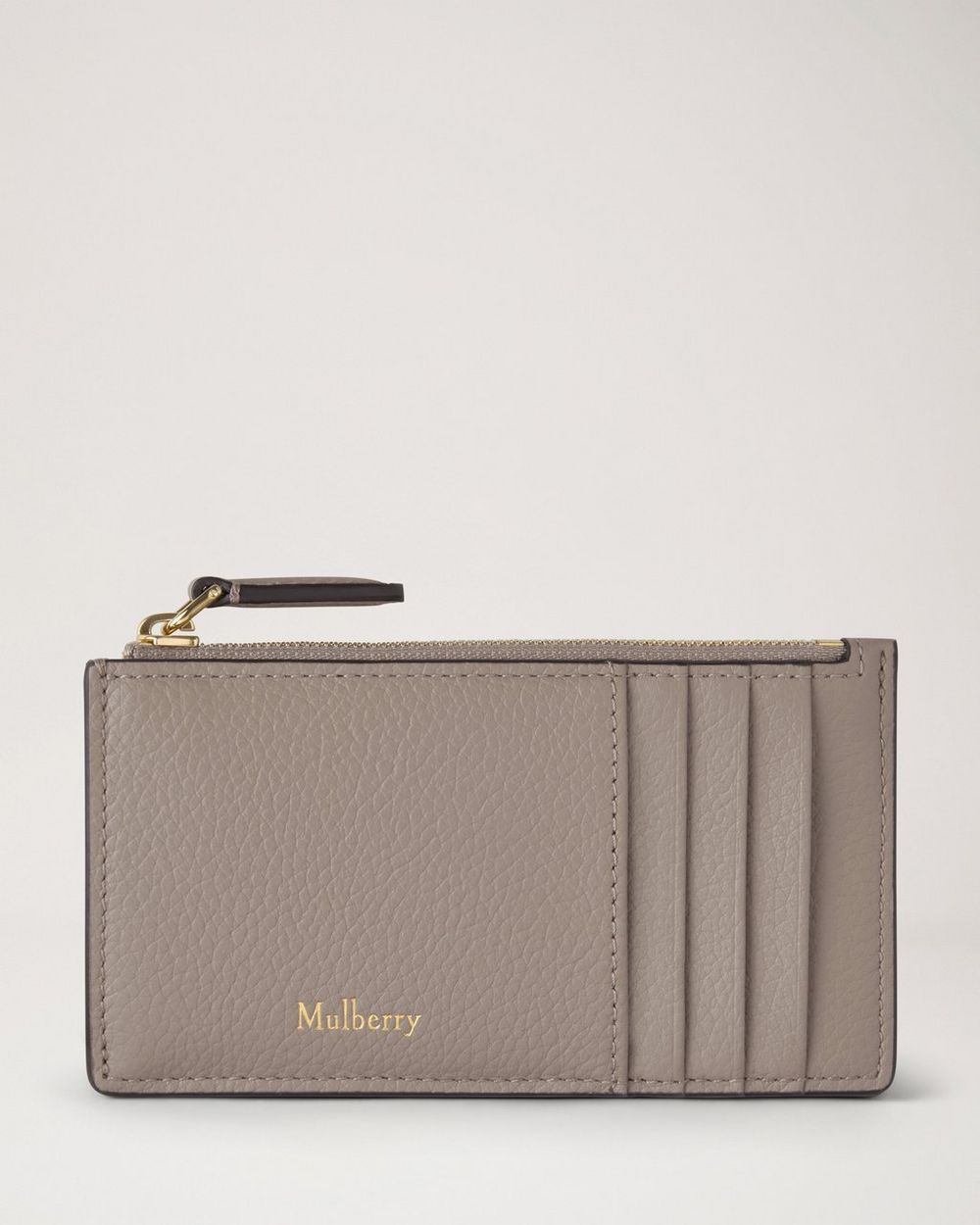 Mulberry | Continental Zipped Long Card Holder - Cashmere Taupe Small Classic Grain