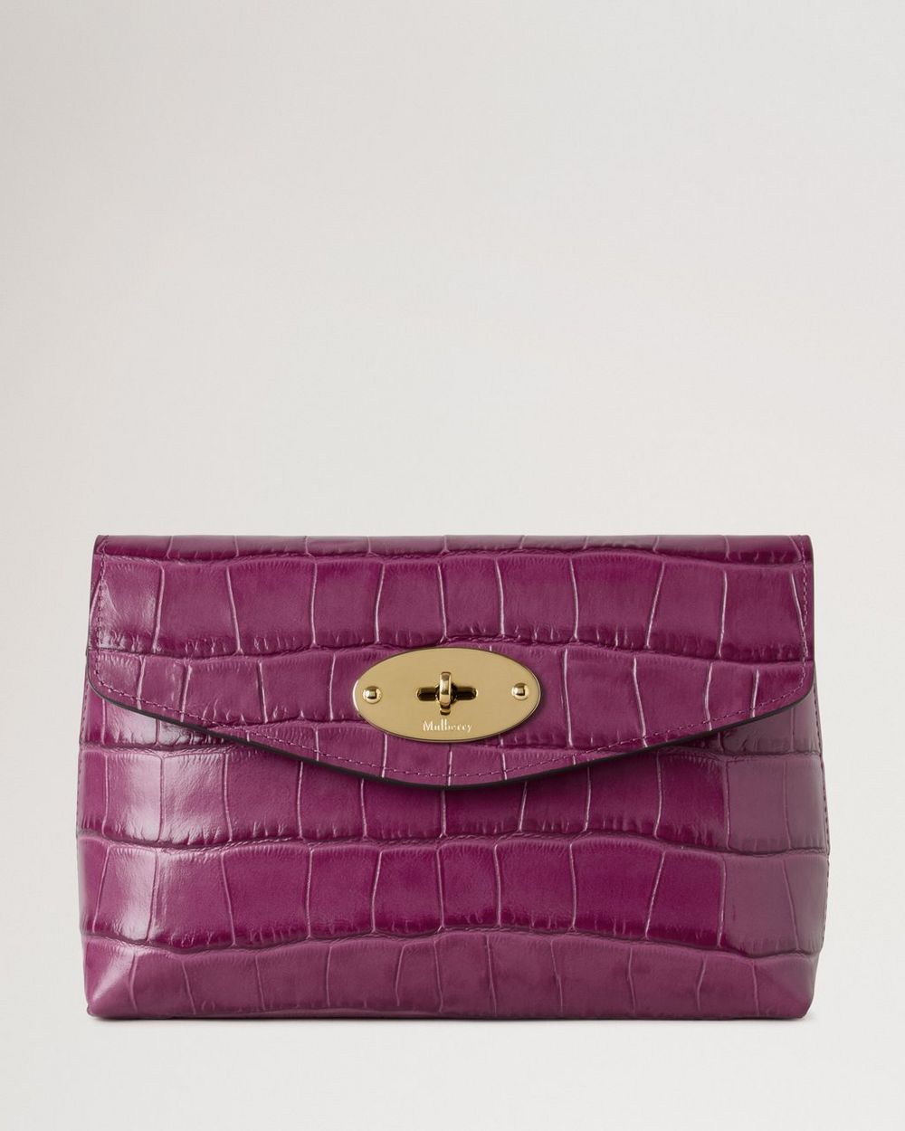 Mulberry | Darley Cosmetic Pouch - Orchid Bloom Shiny Small Croc