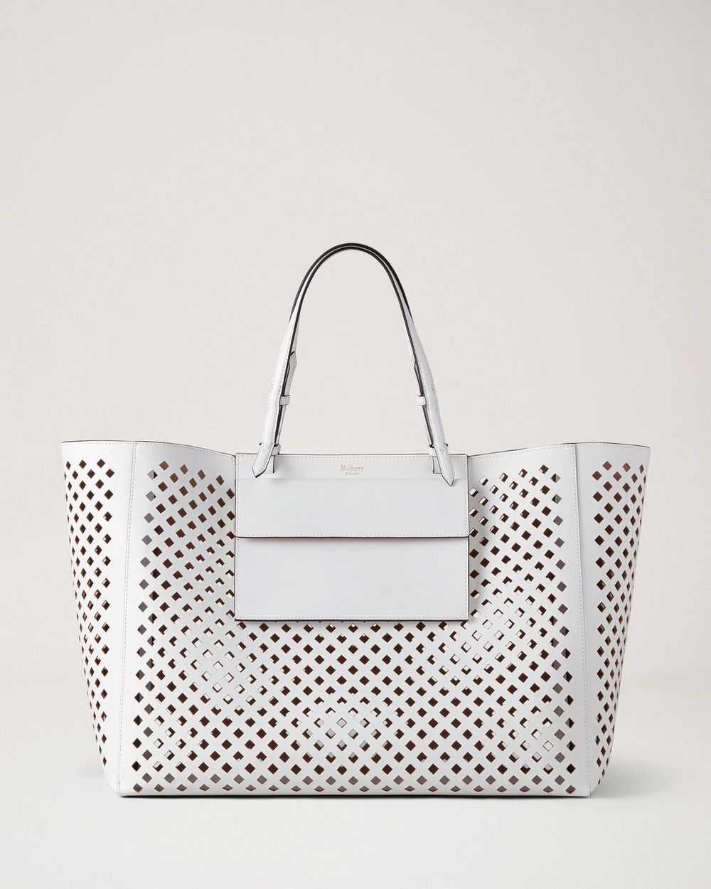 Mulberry | XL Perforated Tote - White Perforated Leather