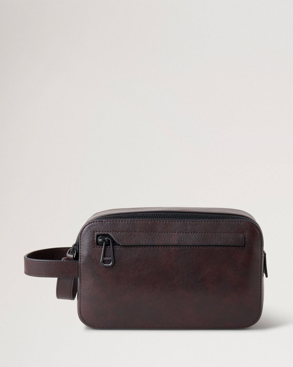 Mulberry | Double Zip Wash Case - Dark Chocolate Two-Tone Leather