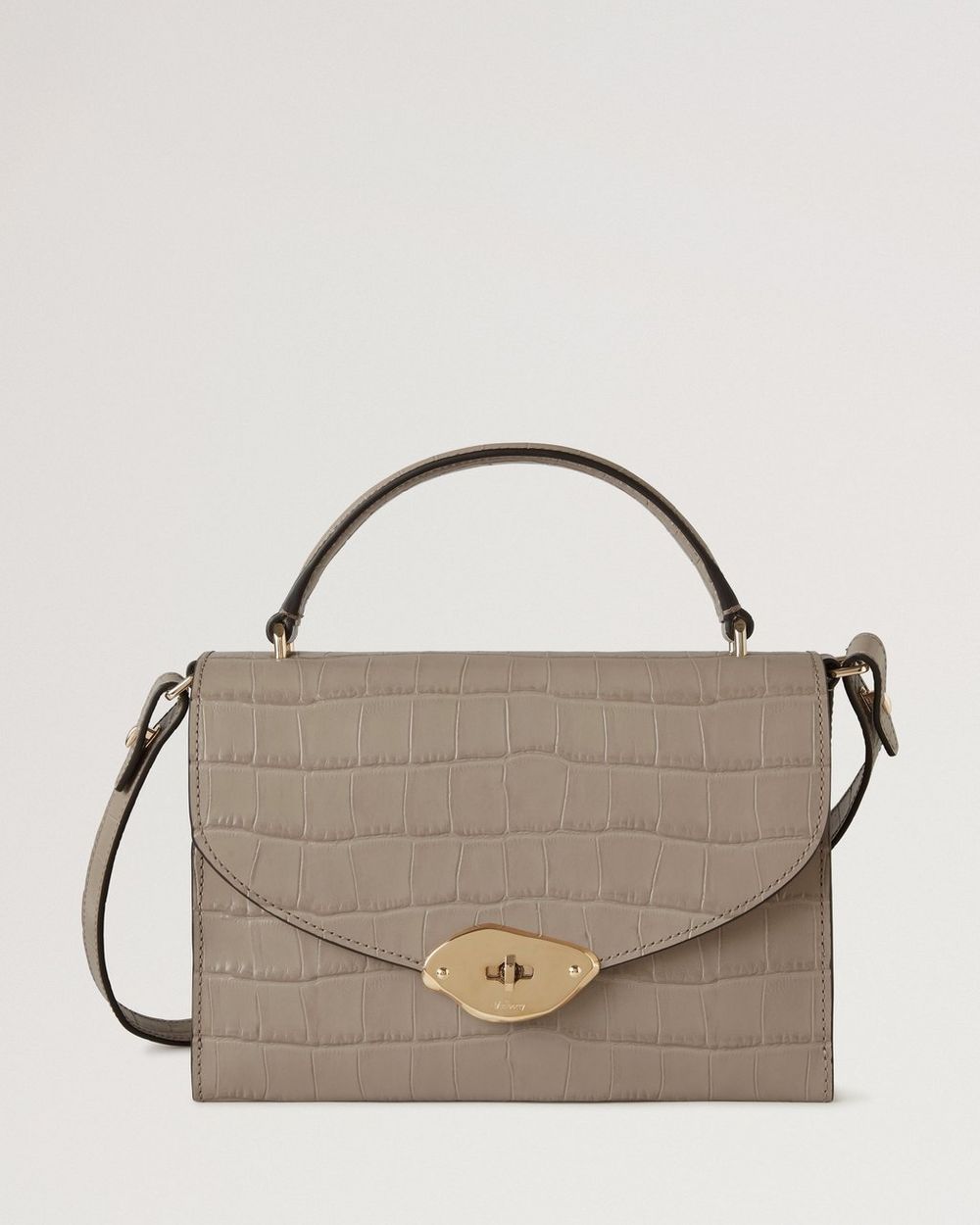 Mulberry | Lana Top Handle - Cashmere Taupe Shiny Small Croc