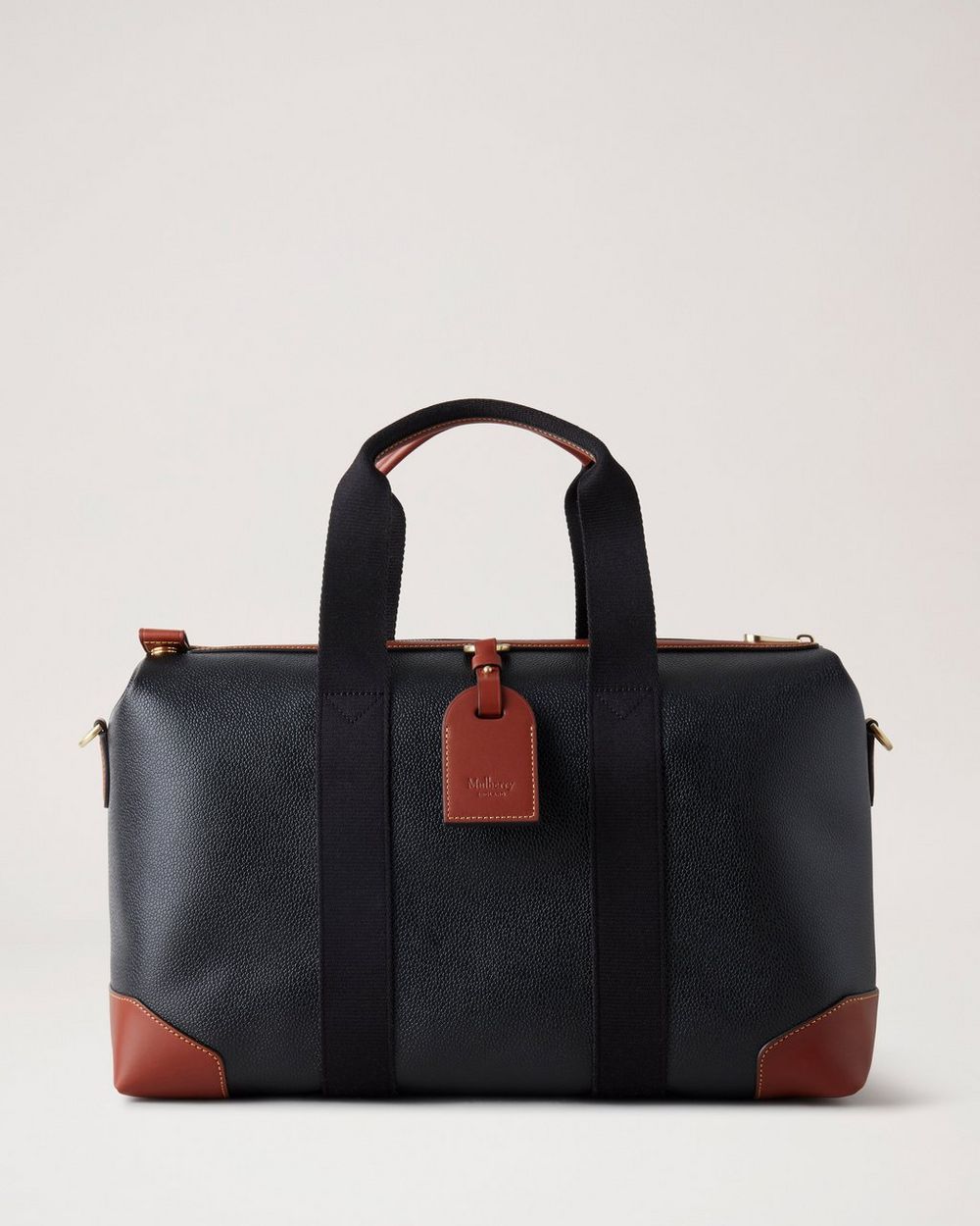 Mulberry | Heritage Day Clipper - Black & Cognac Printed BioVeg Scotchgrain & Flat Calf