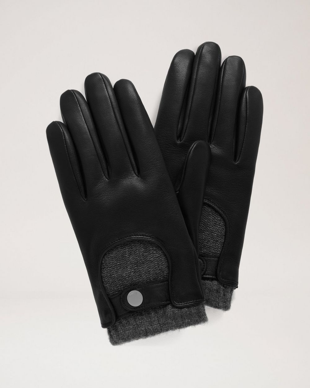 Mulberry | Men's Biker Gloves - Black Smooth Nappa