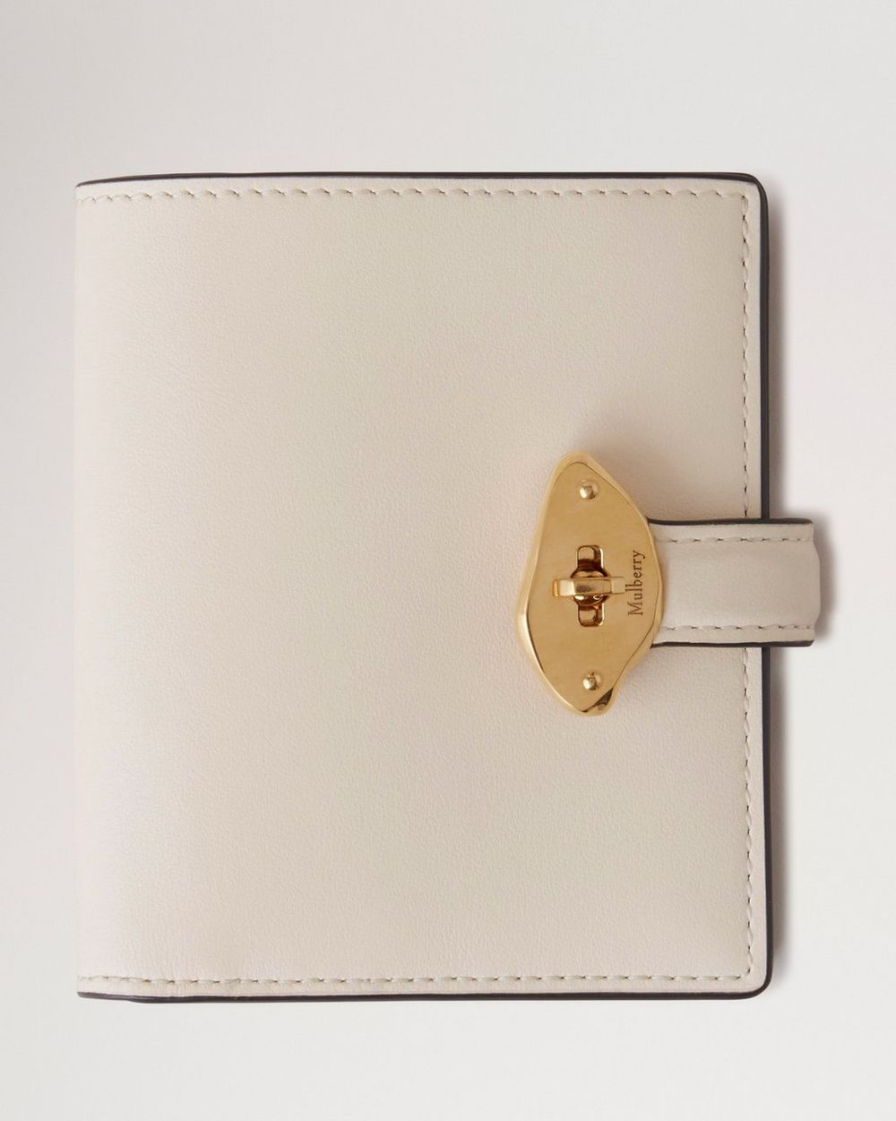 Mulberry | Lana Compact Wallet - Eggshell High Gloss Leather