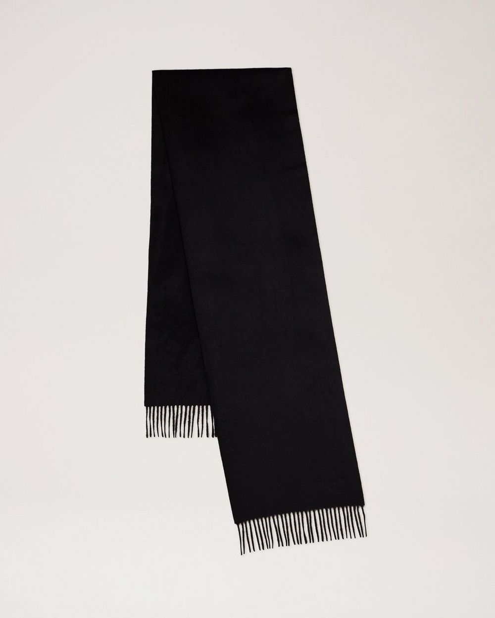 Mulberry | Small Solid Merino Wool Scarf - Black Merino Wool