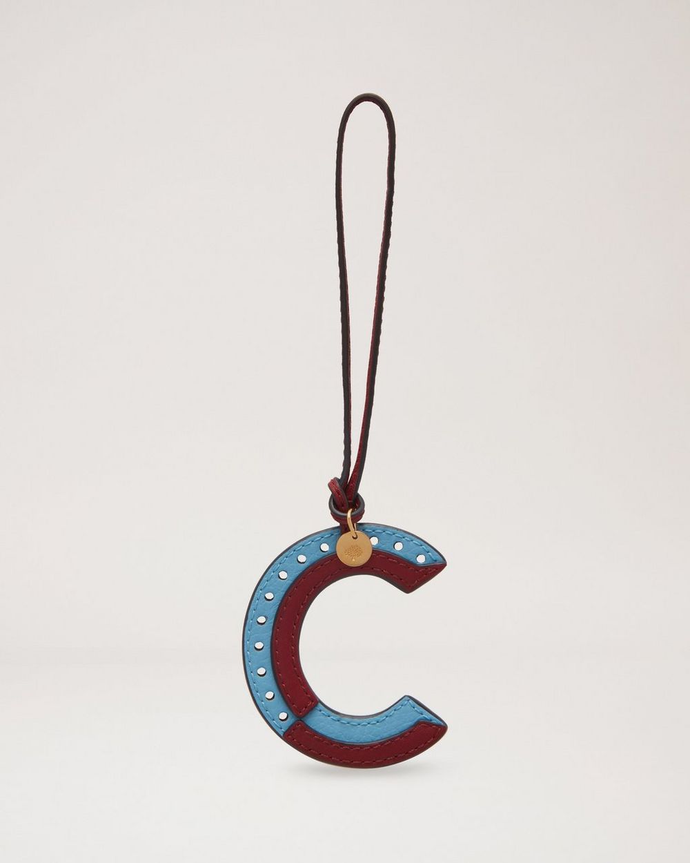 Mulberry | Bi-Colour Leather Keyring - C - Pale Slate Silky Calf