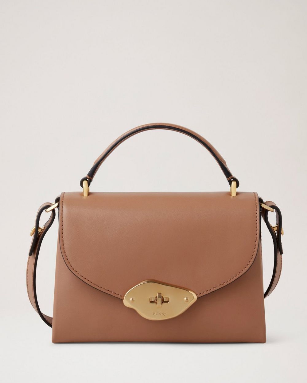 Mulberry | Small Lana Top Handle - Sable High Gloss Leather