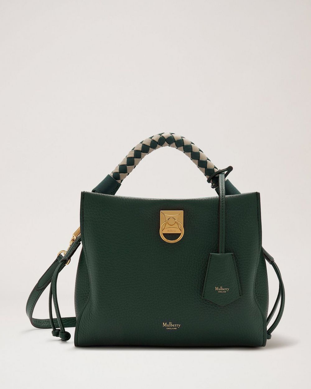 Mulberry | Small Iris - Mulberry Green & Chalk Heavy Grain & Silky Calf